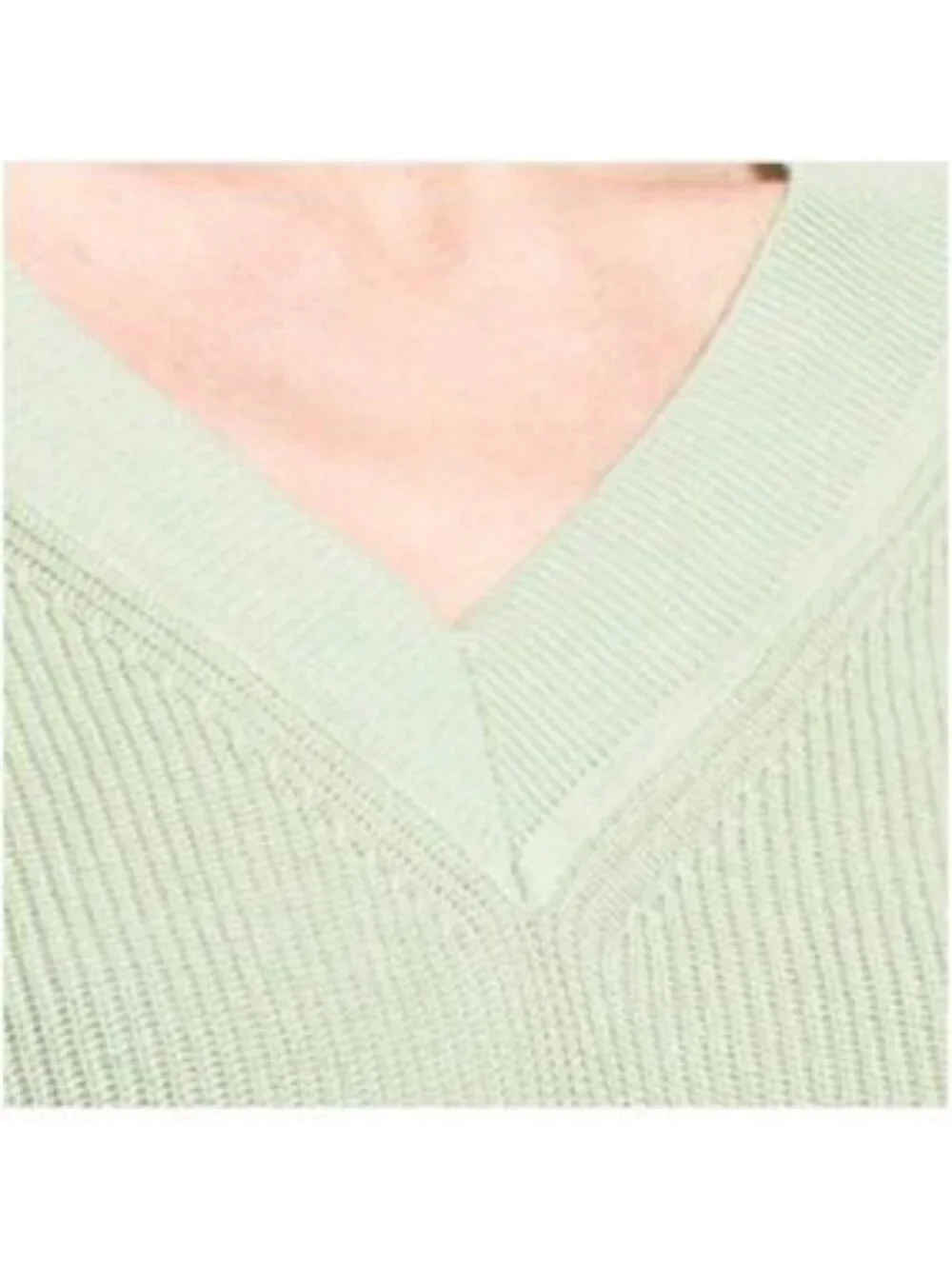 ELIE TAHARI Linen Blend Extended Shoulder V-neck Sweater - Picture 3 of 5